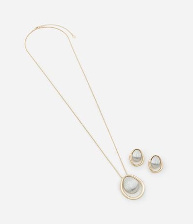 Conjunto de Collar y Caravana en Metal Baño Mixto 2
