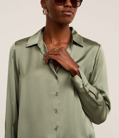 Camisa en Satén con Recortes y Botones 3