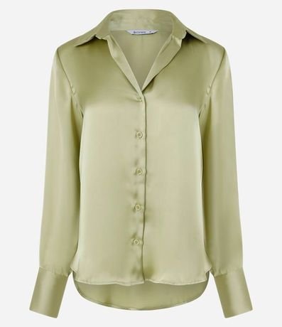 Camisa en Satén con Recortes y Botones 5