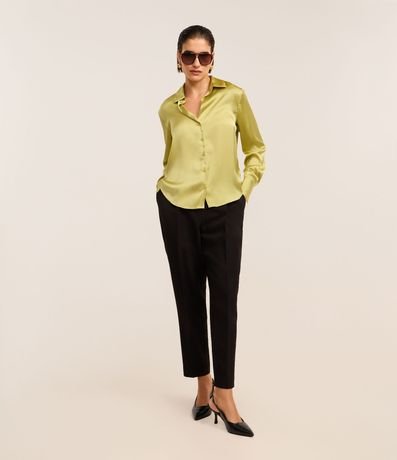 Camisa en Satén con Recortes y Botones 2