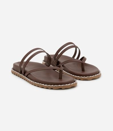 Sandalia Plana en Pu con Tiras de Chinelos 2