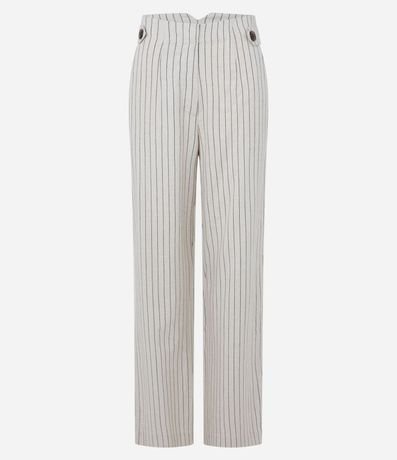 Pantalón Femenino Recto de Cintura Alta en Viscosa Twill con Lino 5