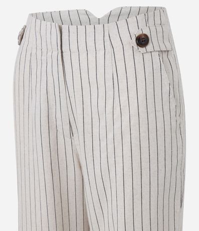 Pantalón Femenino Recto de Cintura Alta en Viscosa Twill con Lino 6