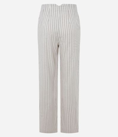 Pantalón Femenino Recto de Cintura Alta en Viscosa Twill con Lino 7