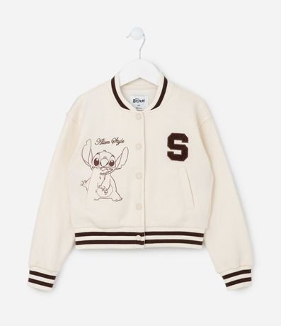 Campera Bomber Infantil con Bordado de Stitch - Talle 5 a 14 años
