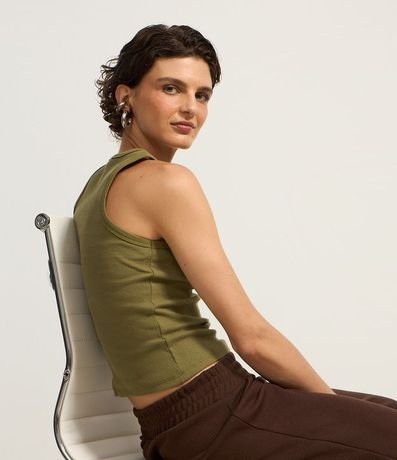 Blusa Musculosa Básica en Rib con Ligera Textura