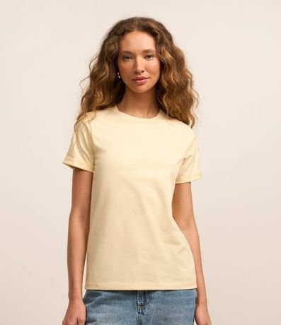 Remera en Media Malla con Manga Corta Doblada