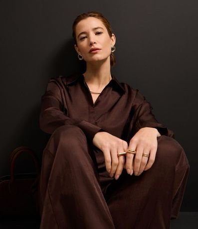 Camisa Satinada con Botones y Manga Larga 7