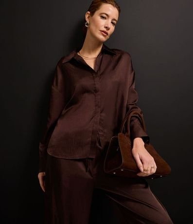 Camisa Satinada con Botones y Manga Larga 5