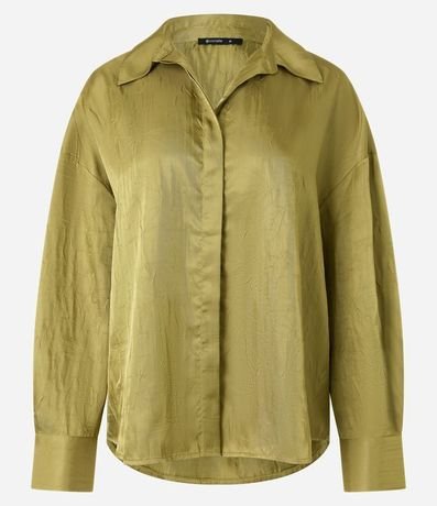 Camisa Satinada con Botones y Manga Larga 8