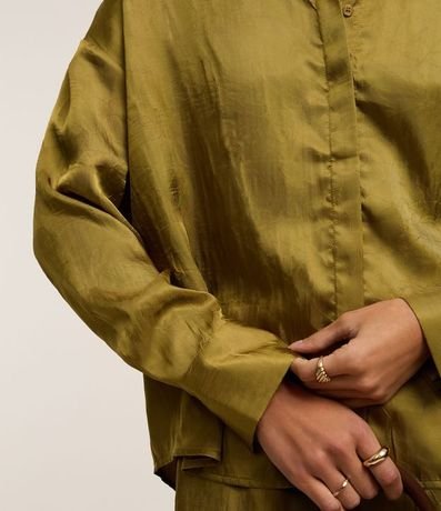 Camisa Satinada con Botones y Manga Larga 5