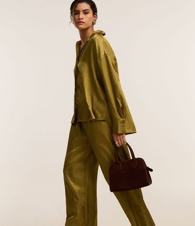 Camisa Satinada con Botones y Manga Larga 7