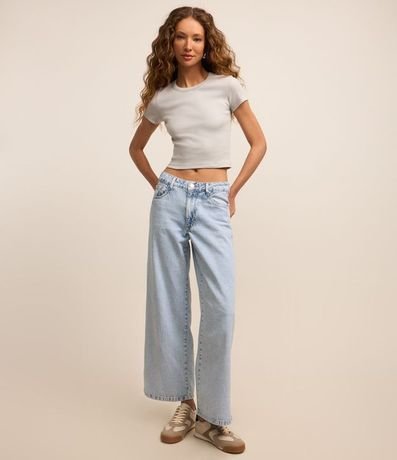 Blusa en Rib Acanalada con Manga Corta 2