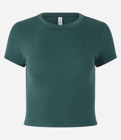 Blusa en Rib Acanalada con Manga Corta 4