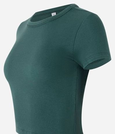 Blusa en Rib Acanalada con Manga Corta 5