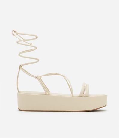 Sandalia Flatform en PU con Amarraciones