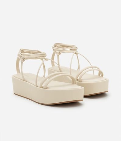 Sandalia Flatform en PU con Amarraciones 2