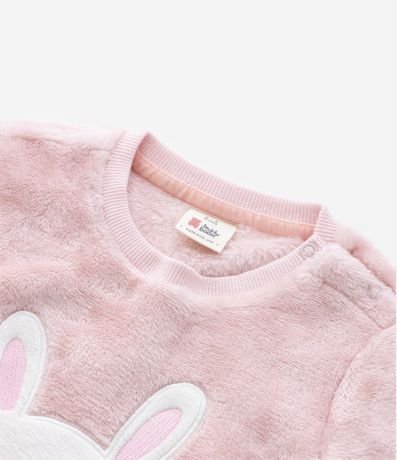 Suéter Infantil en Fleece con Bordado Conejito - Talle 0 a 18 meses 5