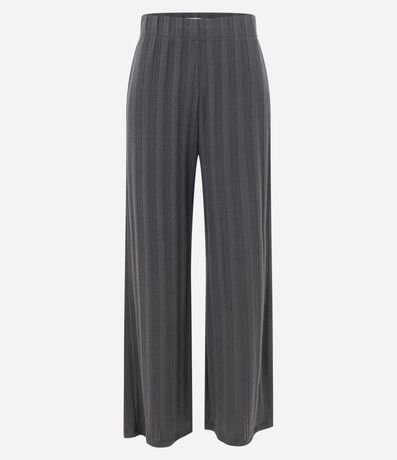 Pantalón Recto Acanalada Felpada y Calientita con Rayas 5