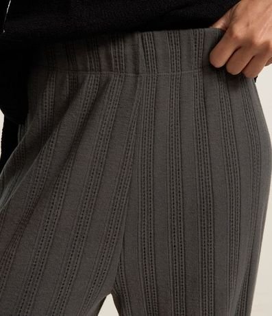 Pantalón Recto Acanalada Felpada y Calientita con Rayas 4