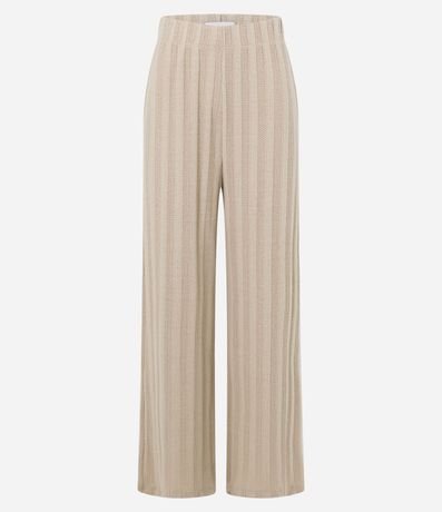 Pantalón Recto Acanalada Felpada y Calientita con Rayas 5