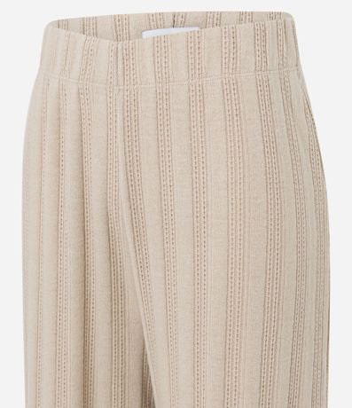 Pantalón Recto Acanalada Felpada y Calientita con Rayas 6