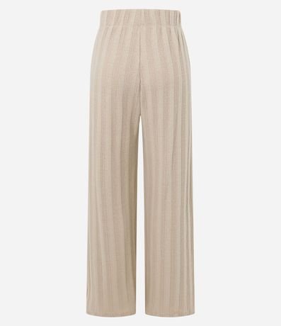 Pantalón Recto Acanalada Felpada y Calientita con Rayas 7