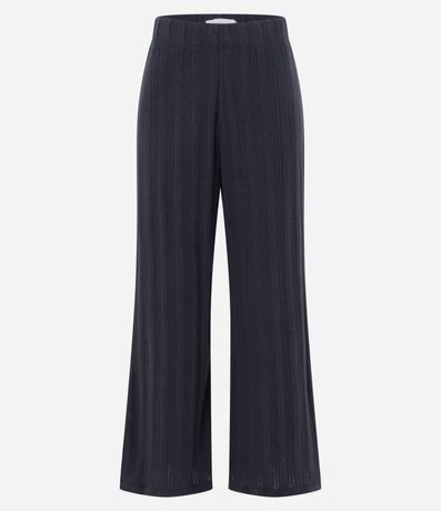 Pantalón Recto Acanalada Felpada y Calientita con Rayas 5