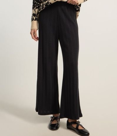 Pantalón Recto Acanalada Felpada y Calientita con Rayas 3