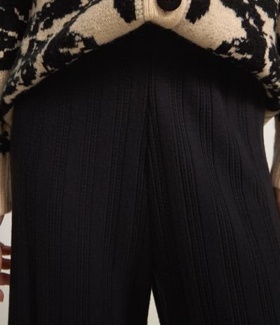 Pantalón Recto Acanalada Felpada y Calientita con Rayas 4