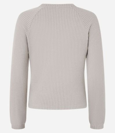 Blusa Slim Acanalada Felpuda con Sisa Raglán 6