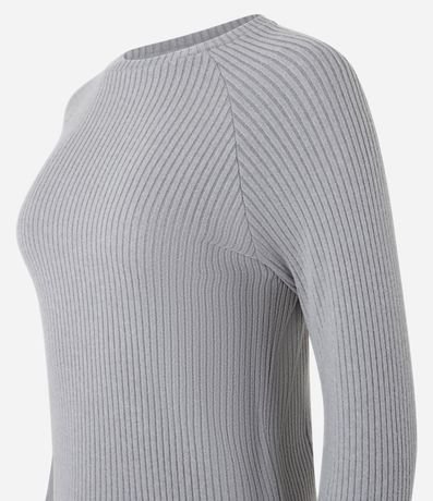 Blusa Slim Acanalada Felpuda con Sisa Raglán 5