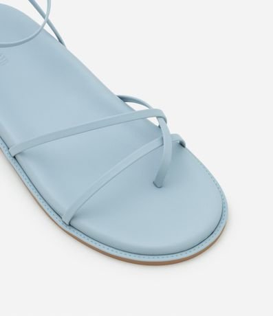 Sandalia Plana en PU con Tiras Finas Assimétricas 4