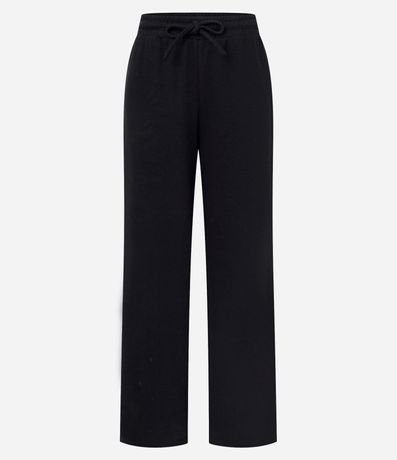 Pantalón Amplio Básico en Algodón con Lazo en la Cintura 5