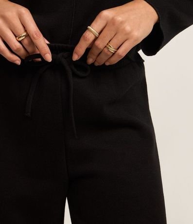 Pantalón Amplio Básico en Algodón con Lazo en la Cintura 4