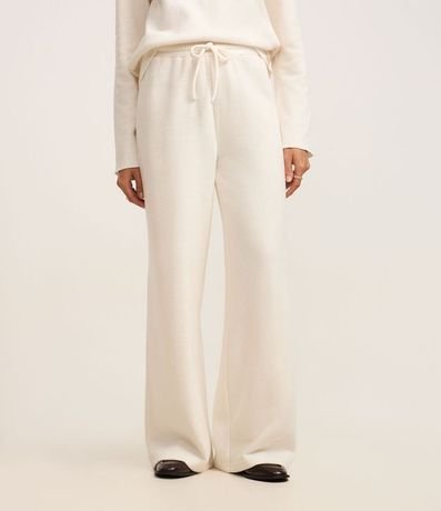 Pantalón Amplio Básico en Algodón con Lazo en la Cintura 3