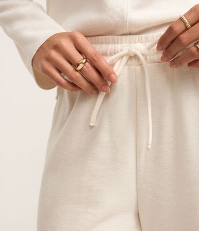 Pantalón Amplio Básico en Algodón con Lazo en la Cintura 4
