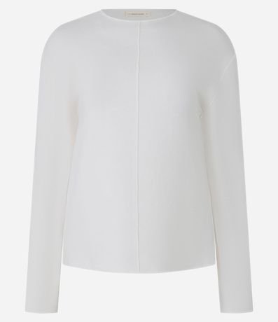Blusa en Algodón con Friso delantero y Cuello Mediana