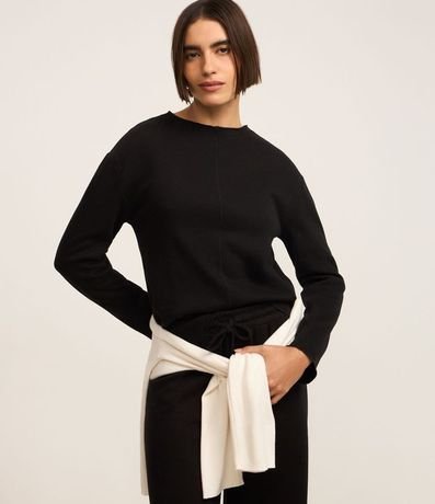 Blusa en Algodón con Friso delantero y Cuello Mediana 1