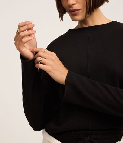 Blusa en Algodón con Friso delantero y Cuello Mediana 3