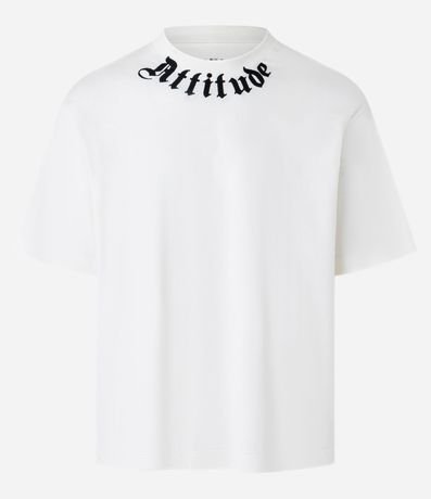 Remera Relaxed en Malla con Estampa Bordada Atitude 4