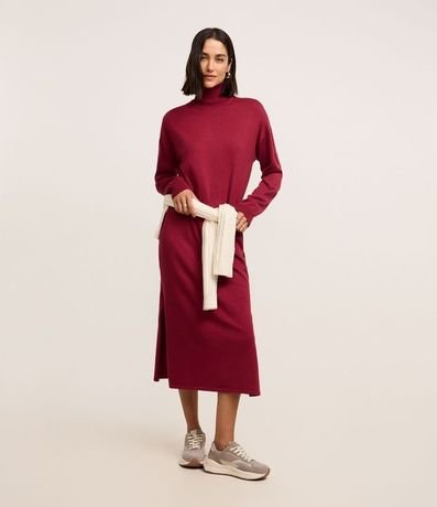 Vestido Midi de Punto con Cuello Alto 2