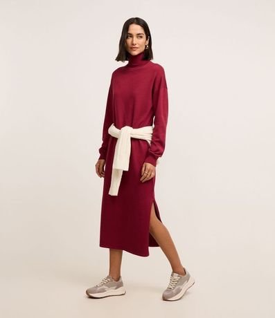 Vestido Midi de Punto con Cuello Alto 4