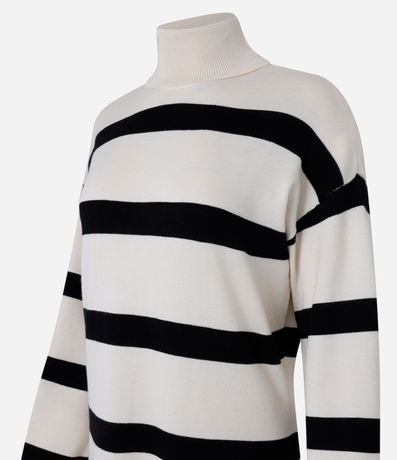 Vestido Recto Midi en Punto Listrado con Sisa Deslocada 8