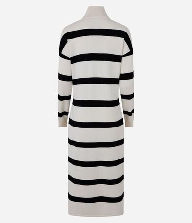 Vestido Recto Midi en Punto Listrado con Sisa Deslocada 9