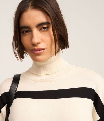 Vestido Recto Midi en Punto Listrado con Sisa Deslocada 6