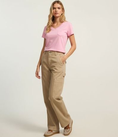 Blusa Básica en Algodón con Pequeño Bolsillo Frontal 4