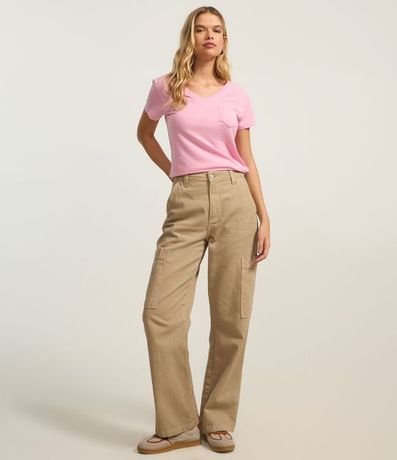 Blusa Básica en Algodón con Pequeño Bolsillo Frontal 2