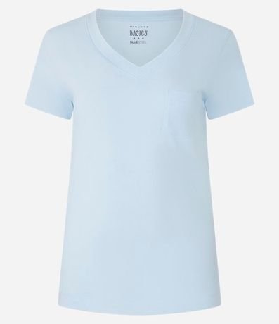 Blusa Básica en Algodón con Pequeño Bolsillo Delantero 5