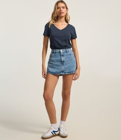 Blusa Básica en Algodón con Pequeño Bolsillo Frontal 2